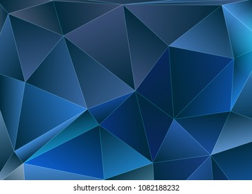 Blue abstract template for card or banner. Metal Background with waves and reflections. Business background, silver, illustration. Illustration of abstract background with a metallic element