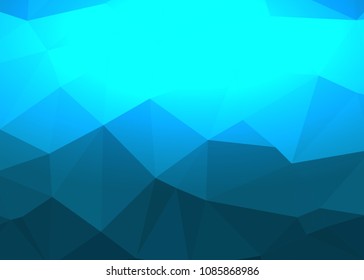 Blue abstract template for card or banner. Metal Background with waves and reflections. Business background, silver, illustration. Illustration of abstract background with a metallic element
