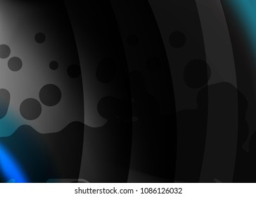 Blue abstract template for card or banner. Metal Background with waves and reflections. Business background, silver, illustration. Illustration of abstract background with a metallic element