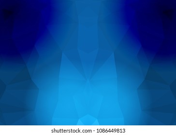 Blue abstract template for card or banner. Metal Background with waves and reflections. Business background, silver, illustration. Illustration of abstract background with a metallic element