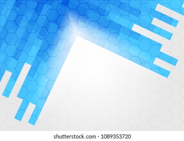 Blue abstract template for card or banner. Metal Background with waves and reflections. Business background, silver, illustration. Illustration of abstract background with a metallic element