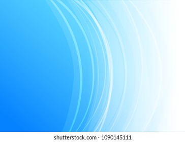 Blue abstract template for card or banner. Metal Background with waves and reflections. Business background, silver, illustration. Illustration of abstract background with a metallic element