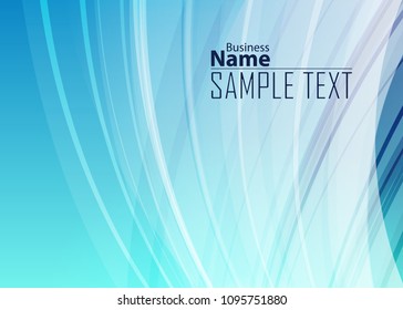 Blue abstract template for card or banner. Metal Background with waves and reflections. Business background, silver, illustration. Illustration of abstract background with a metallic element