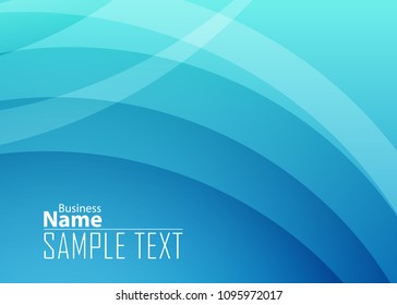 Blue abstract template for card or banner. Metal Background with waves and reflections. Business background, silver, illustration. Illustration of abstract background with a metallic element