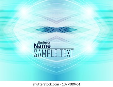 Blue abstract template for card or banner. Metal Background with waves and reflections. Business background, silver, illustration. Illustration of abstract background with a metallic element