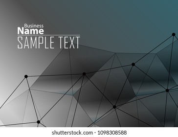 Blue abstract template for card or banner. Metal Background with waves and reflections. Business background, silver, illustration. Illustration of abstract background with a metallic element