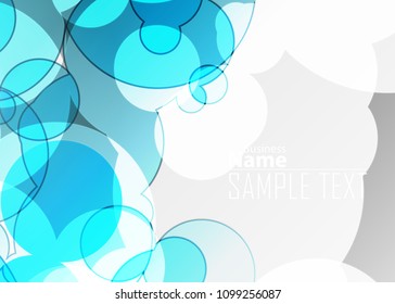 Blue abstract template for card or banner. Metal Background with waves and reflections. Business background, silver, illustration. Illustration of abstract background with a metallic element