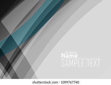 Blue abstract template for card or banner. Metal Background with waves and reflections. Business background, silver, illustration. Illustration of abstract background with a metallic element