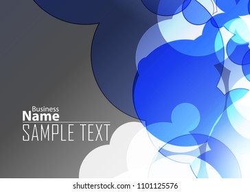 Blue abstract template for card or banner. Metal Background with waves and reflections. Business background, silver, illustration. Illustration of abstract background with a metallic element