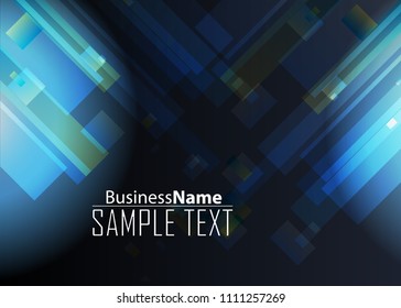 Blue abstract template for card or banner. Metal Background with waves and reflections. Business background, silver, illustration. Illustration of abstract background with a metallic element