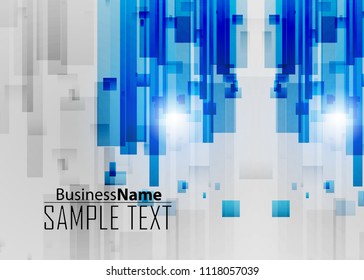 Blue abstract template for card or banner. Metal Background with waves and reflections. Business background, silver, illustration. Illustration of abstract background with a metallic element