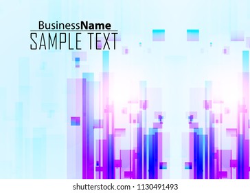 Blue abstract template for card or banner. Metal Background with waves and reflections. Business background, silver, illustration. Illustration of abstract background with a metallic element