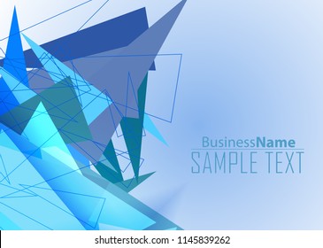 Blue abstract template for card or banner. Metal Background with waves and reflections. Business background, Illustration of abstract background with a metallic element