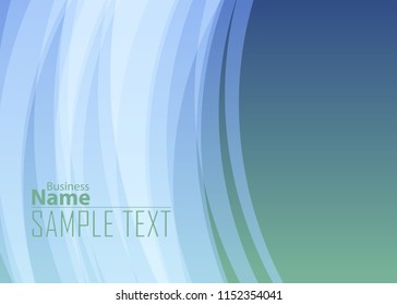Blue abstract template for card or banner. Metal Background with waves and reflections. Business background, Illustration of abstract background with a metallic element