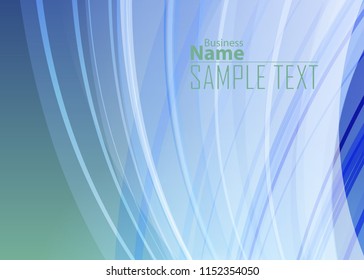 Blue abstract template for card or banner. Metal Background with waves and reflections. Business background, Illustration of abstract background with a metallic element