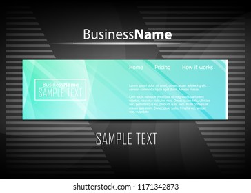 Blue abstract template for card or banner. Metal Background with waves and reflections. Business background, silver, illustration. Illustration of abstract background with a metallic element