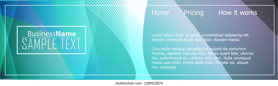 Blue abstract template for card or banner. Metal Background with waves and reflections. Business background, silver, illustration. Illustration of abstract background with a metallic element