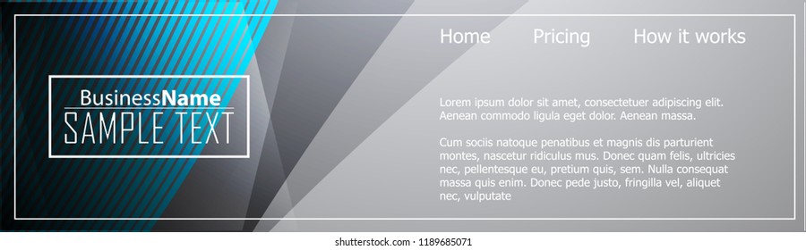 Blue abstract template for card or banner. Metal Background with waves and reflections. Business background, silver, illustration. Illustration of abstract background with a metallic element