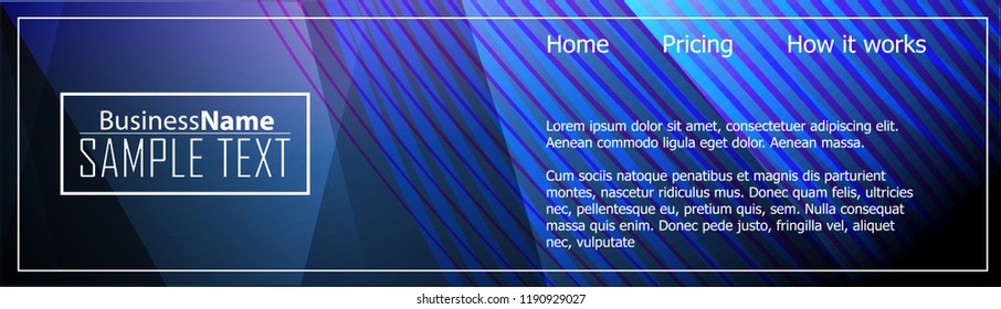 Blue abstract template for card or banner. Metal Background with waves and reflections. Business background, silver, illustration. Illustration of abstract background with a metallic element