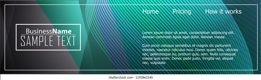 Blue abstract template for card or banner. Metal Background with waves and reflections. Business background, silver, illustration. Illustration of abstract background with a metallic element