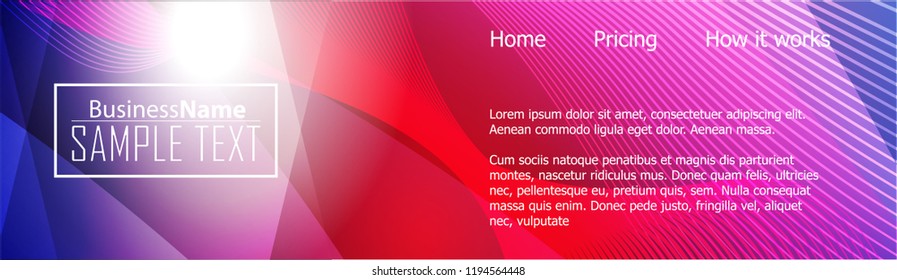 Blue abstract template for card or banner. Abstract background