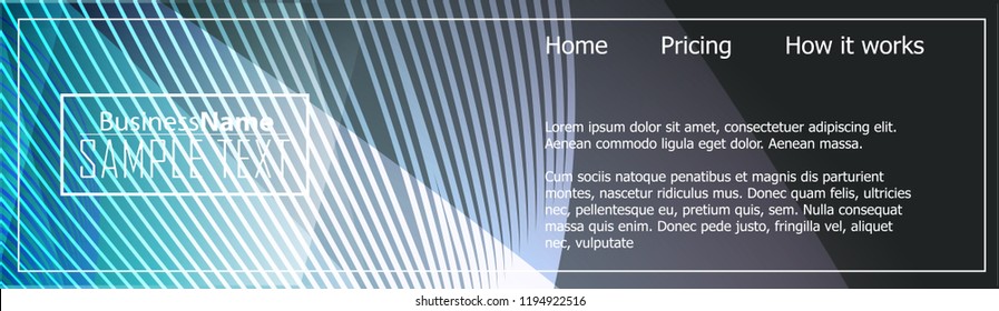 Blue abstract template for card or banner. Metal Background with waves and reflections. Business background, silver, illustration. Illustration of abstract background with a metallic element