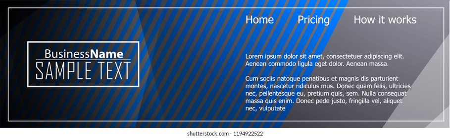 Blue abstract template for card or banner. Metal Background with waves and reflections. Business background, silver, illustration. Illustration of abstract background with a metallic element
