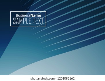 Blue abstract template for card or banner. Metal Background with waves and reflections. Business background, silver, illustration. Illustration of abstract background with a metallic element