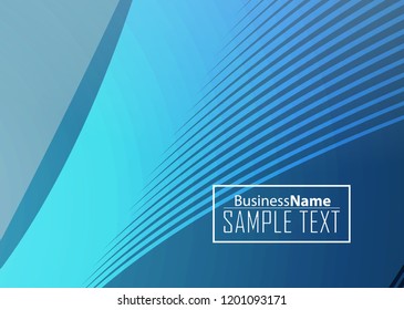 Blue abstract template for card or banner. Metal Background with waves and reflections. Business background, silver, illustration. Illustration of abstract background with a metallic element