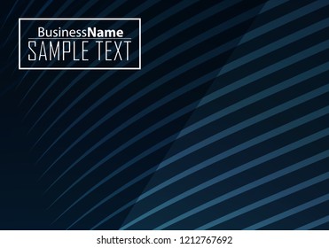 Blue abstract template for card or banner. Metal Background with waves and reflections. Business background, silver, illustration. Illustration of abstract background with a metallic element