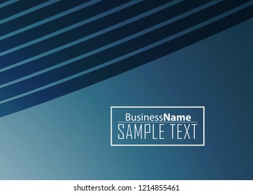 Blue abstract template for card or banner. Metal Background with waves and reflections. Business background, silver, illustration. Illustration of abstract background with a metallic element