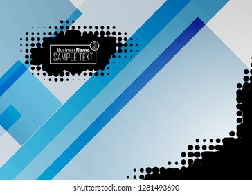 Blue abstract template for card or banner. Metal Background with waves and reflections. Business background, silver, illustration. Illustration of abstract background with a metallic element