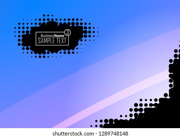 Blue abstract template for card or banner. Metal Background with waves and reflections. Business background, silver, illustration. Illustration of abstract background with a metallic element