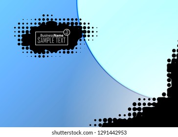 Blue abstract template for card or banner. Metal Background with waves and reflections. Business background, silver, illustration. Illustration of abstract background with a metallic element