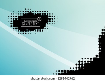 Blue abstract template for card or banner. Metal Background with waves and reflections. Business background, silver, illustration. Illustration of abstract background with a metallic element