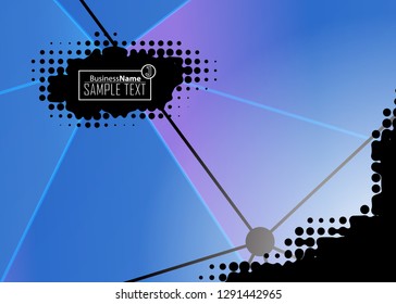 Blue abstract template for card or banner. Metal Background with waves and reflections. Business background, silver, illustration. Illustration of abstract background with a metallic element