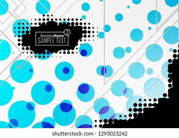 Blue abstract template for card or banner. Metal Background with waves and reflections. Business background, silver, illustration. Illustration of abstract background with a metallic element