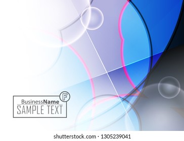 Blue abstract template for card or banner. Metal Background with waves and reflections. Business background, silver, illustration. Illustration of abstract background with a metallic element