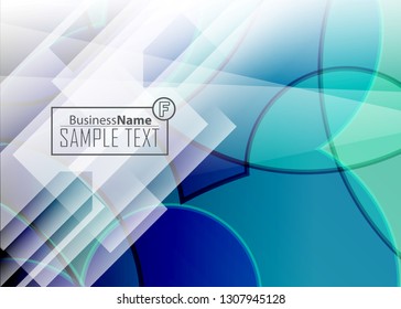 Blue abstract template for card or banner. Metal Background with waves and reflections. Business background, silver, illustration. Illustration of abstract background with a metallic element