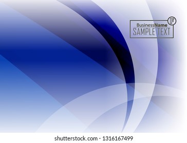 Blue abstract template for card or banner. Metal Background with waves and reflections. Business background, silver, illustration. Illustration of abstract background with a metallic element