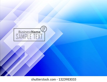 Blue abstract template for card or banner. Metal Background with waves and reflections. Business background, silver, illustration. Illustration of abstract background with a metallic element
