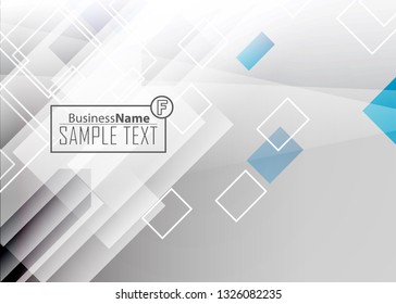 Blue abstract template for card or banner. Metal Background with waves and reflections. Business background, silver, illustration. Illustration of abstract background with a metallic element