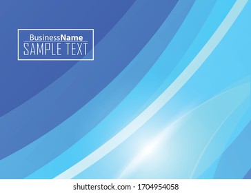 Blue abstract template for card or banner. Metal Background with waves and reflections. Business background, silver, illustration. Illustration of abstract background with a metallic element