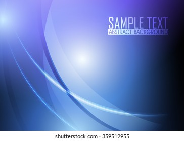 Blue abstract template for card or banner. Metal Background with waves and reflections. Business background, silver, illustration. Illustration of abstract background with a metallic element. Vector