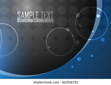 Blue abstract template for card or banner. Metal Background with waves and reflections. Business background, silver, illustration. Illustration of abstract background with a metallic element