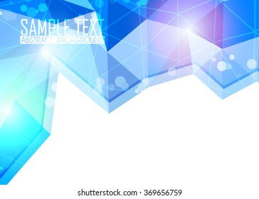 Blue abstract template for card or banner. Background with waves and reflections. Business background, illustration. Illustration of abstract background with a element. Simple shapes for workflow