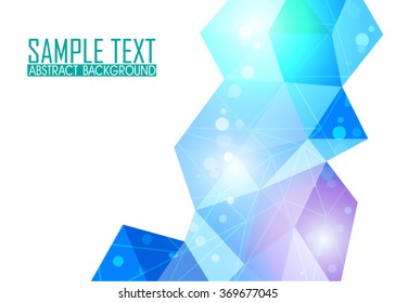 Blue abstract template for card or banner. Background with waves and reflections. Business background, illustration. Illustration of abstract background with a element. Simple shapes for workflow