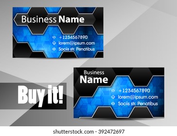Blue abstract template for card or banner. Metal Background with waves and reflections. Business background, silver, illustration. Illustration of abstract background with a metallic element