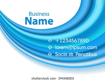 Blue abstract template for card or banner. Metal Background with waves and reflections. Business background, silver, illustration. Illustration of abstract background with a metallic element