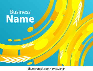 Blue abstract template for card or banner. Metal Background with waves and reflections. Business background, silver, illustration. Illustration of abstract background with a metallic element